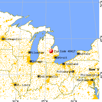Burt, MI (48417) map from a distance