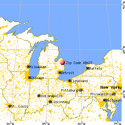 Deckerville, MI (48427) map from a distance