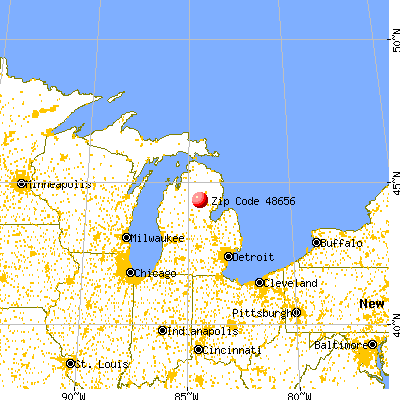 St. Helen, MI (48656) map from a distance