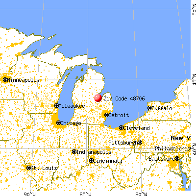 Bay City, MI (48706) map from a distance