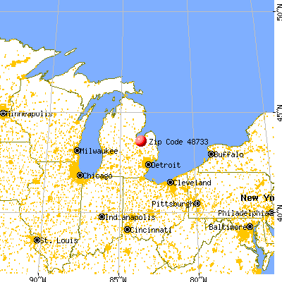 Fairgrove, MI (48733) map from a distance