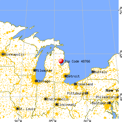 Twining, MI (48766) map from a distance