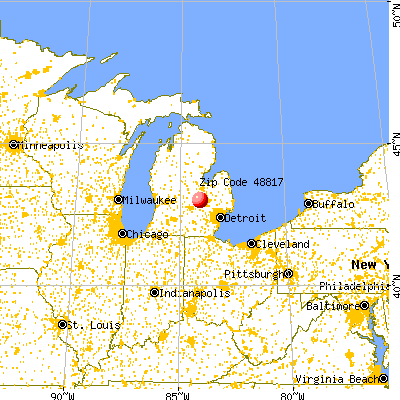 Corunna, MI (48817) map from a distance