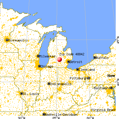 Holt, MI (48842) map from a distance