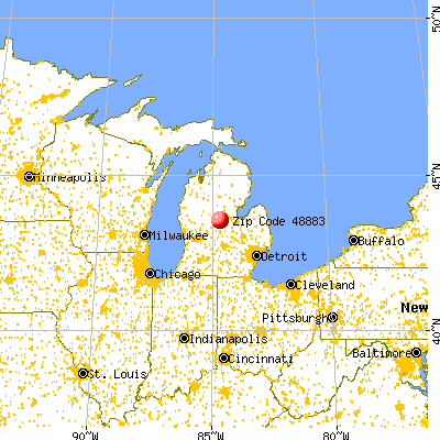 Shepherd, MI (48883) map from a distance