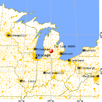 Sunfield, MI (48890) map from a distance