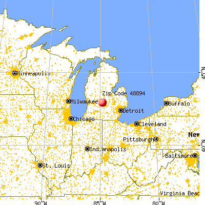 Westphalia, MI (48894) map from a distance