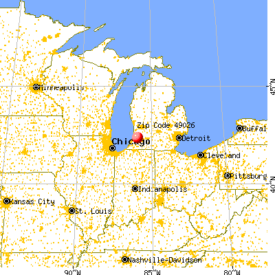 Bloomingdale, MI (49026) map from a distance