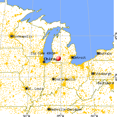 Battle Creek, MI (49034) map from a distance