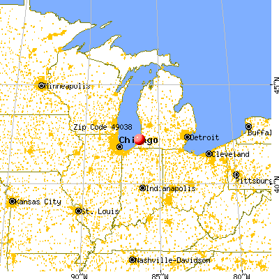 Lake Michigan Beach, MI (49038) map from a distance