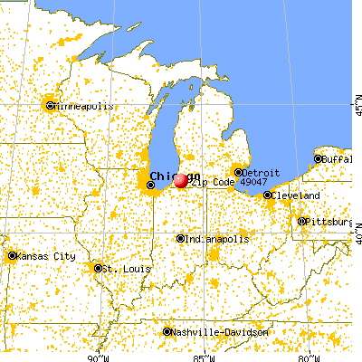 Dowagiac, MI (49047) map from a distance