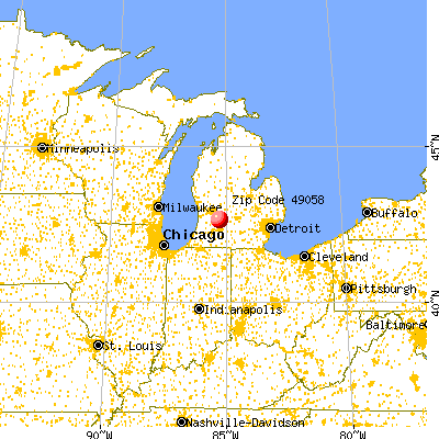 Hastings, MI (49058) map from a distance