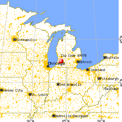 Otsego, MI (49078) map from a distance