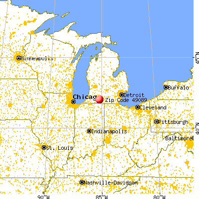 Sherwood, MI (49089) map from a distance