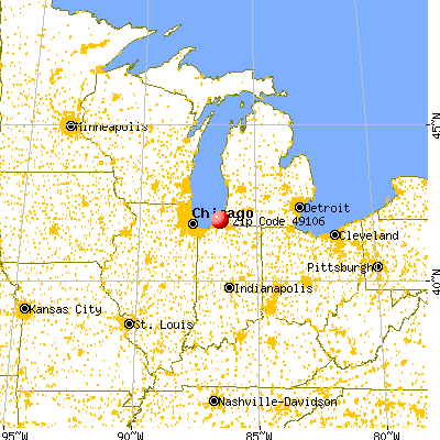 Bridgman, MI (49106) map from a distance