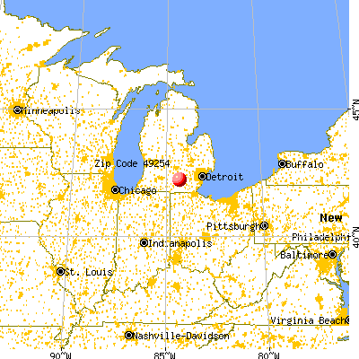 Michigan Center, MI (49254) map from a distance