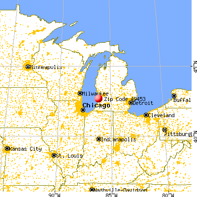 Saugatuck, MI (49453) map from a distance