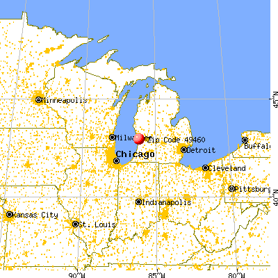 Allendale, MI (49460) map from a distance