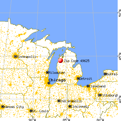 Copemish, MI (49625) map from a distance