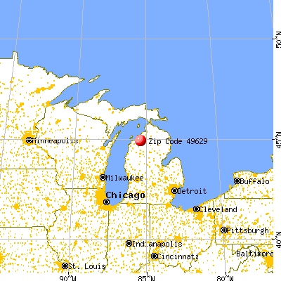 Elk Rapids, MI (49629) map from a distance