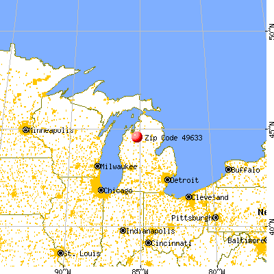 Fife Lake, MI (49633) map from a distance