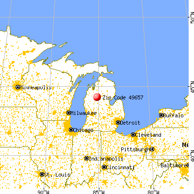 McBain, MI (49657) map from a distance