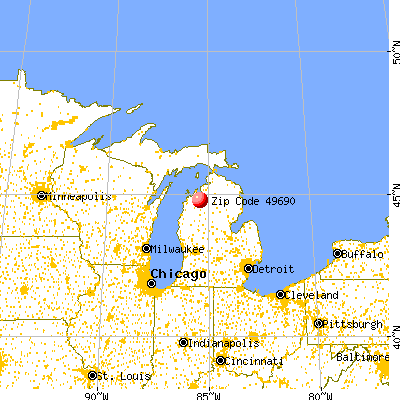 Elk Rapids, MI (49690) map from a distance