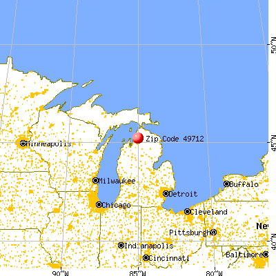 Boyne City, MI (49712) map from a distance