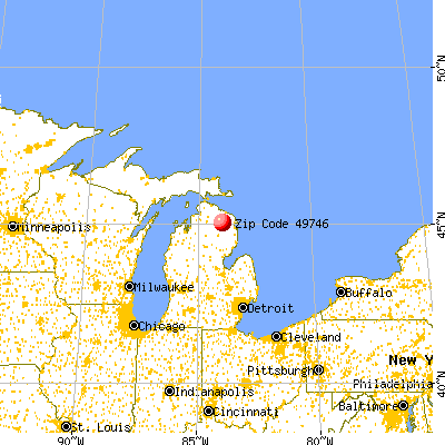 Hillman, MI (49746) map from a distance