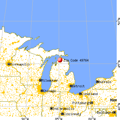 Oden, MI (49764) map from a distance