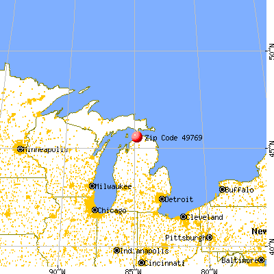 Pellston, MI (49769) map from a distance