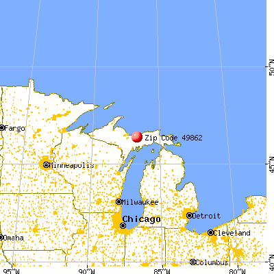 Munising, MI (49862) map from a distance
