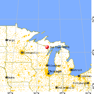 Quinnesec, MI (49876) map from a distance