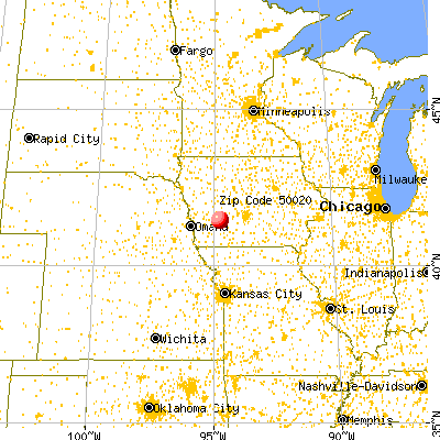 Anita, IA (50020) map from a distance