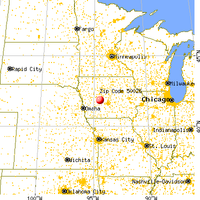 Bagley, IA (50026) map from a distance