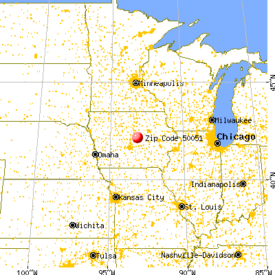 Clemons, IA (50051) map from a distance