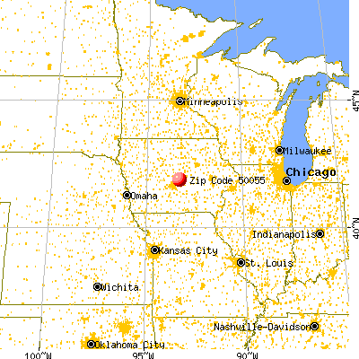 Collins, IA (50055) map from a distance