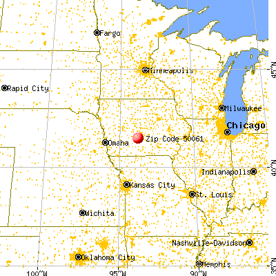 West Des Moines, IA (50061) map from a distance