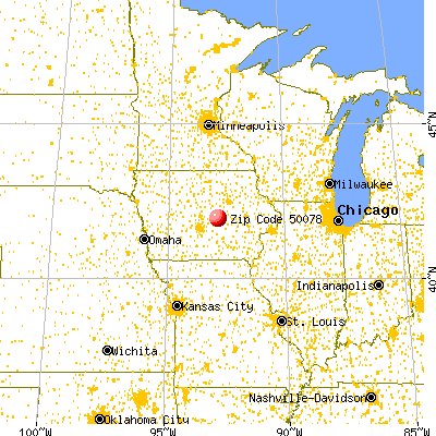 Ferguson, IA (50078) map from a distance