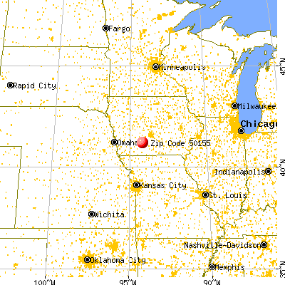 Macksburg, IA (50155) map from a distance