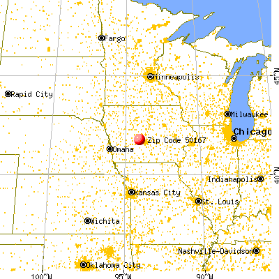 Minburn, IA (50167) map from a distance