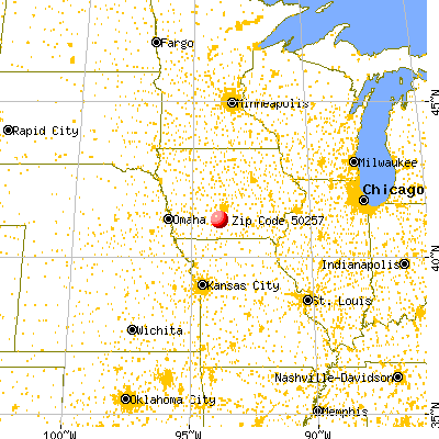 Truro, IA (50257) map from a distance