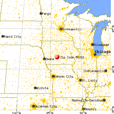 Van Meter, IA (50261) map from a distance