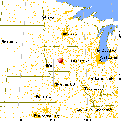 Woodward, IA (50276) map from a distance