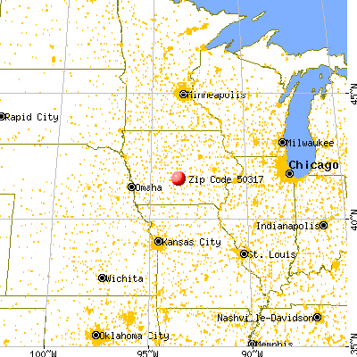 Des Moines, IA (50317) map from a distance