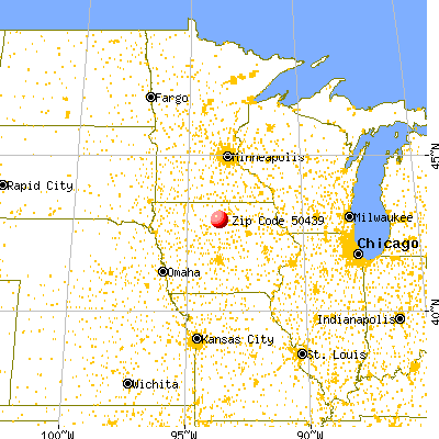 Goodell, IA (50439) map from a distance