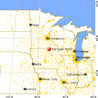 Mona, IA (50472) map from a distance