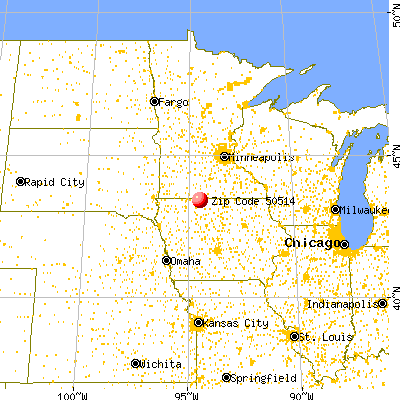 Armstrong, IA (50514) map from a distance