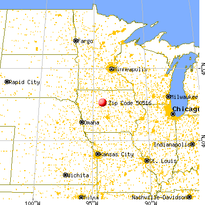 Badger, IA (50516) map from a distance