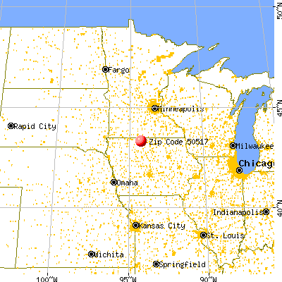 Bancroft, IA (50517) map from a distance